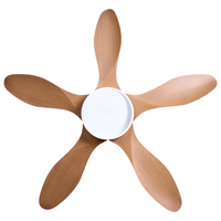 Ventilatore da soffitto con luce in materiale sintetico marrone chiaro Telecomando Moderno soggiorno scandinavo