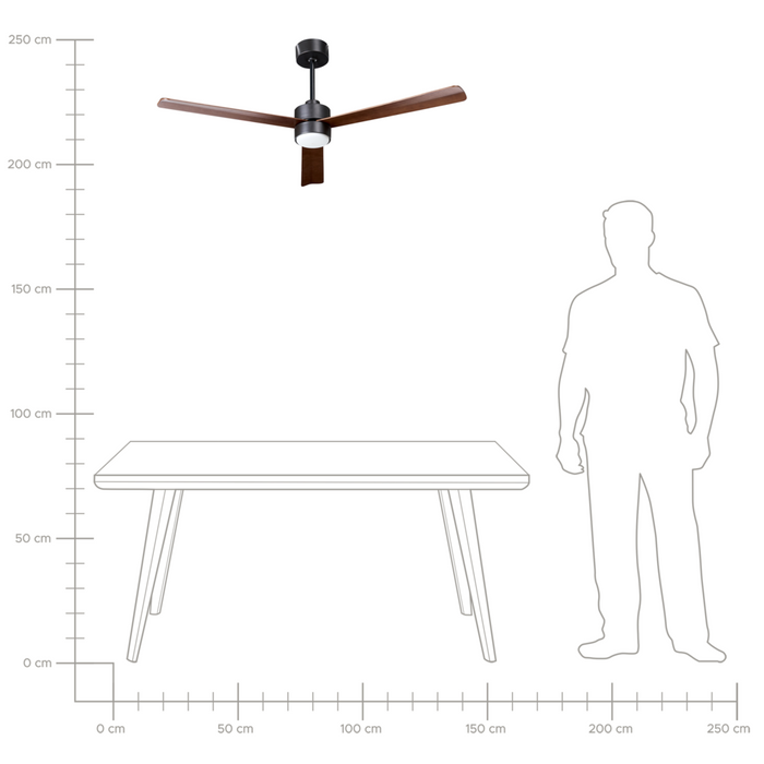 Ventilatore da soffitto con telecomando in materiale sintetico marrone Moderno soggiorno scandinavo