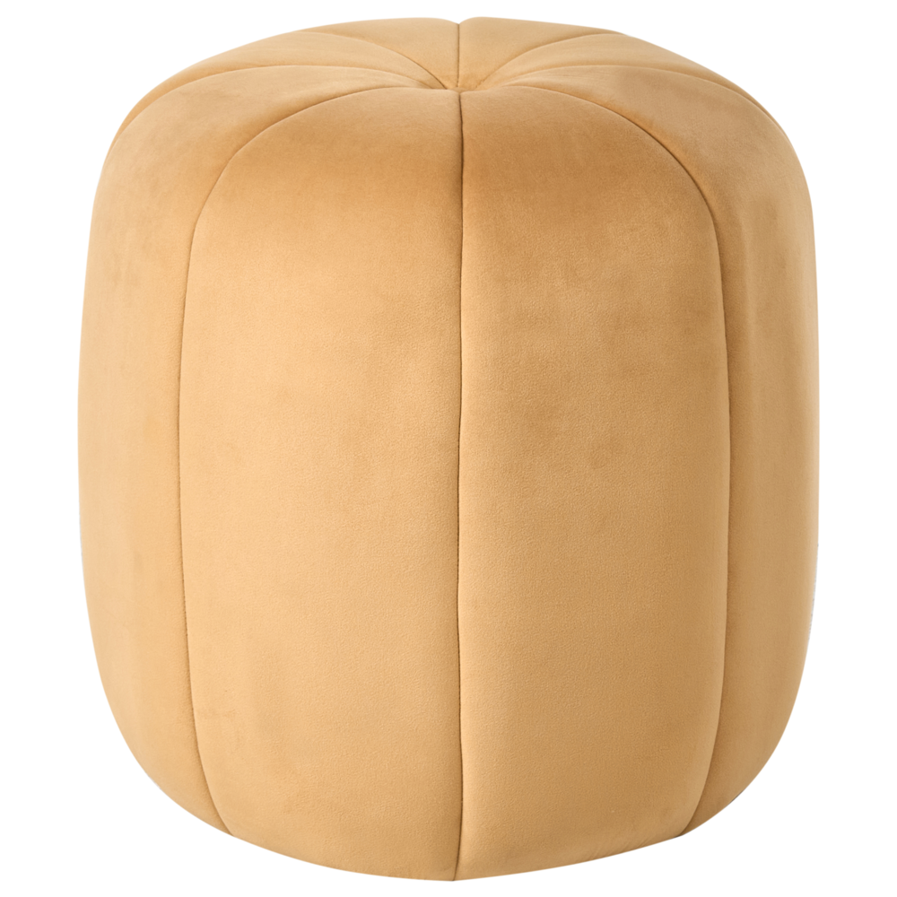 Pouf Mustard Velluto Pouf Poggiapiedi Rotondo Glam