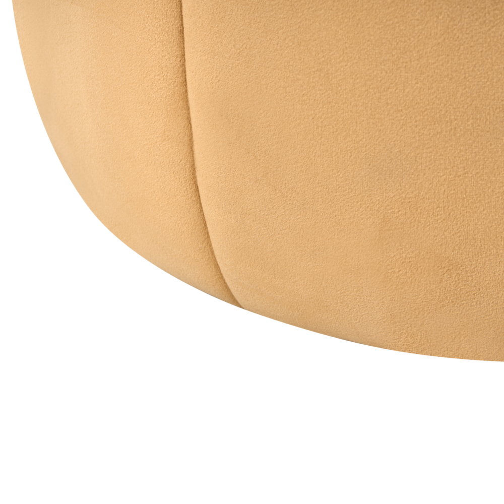 Pouf Mustard Velluto Pouf Poggiapiedi Rotondo Glam