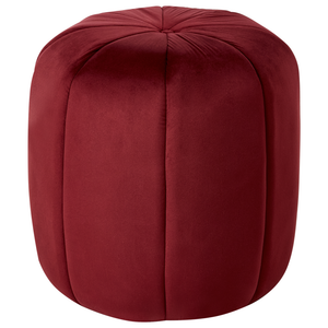 Pouf Rosso scuro Velluto Pouf Poggiapiedi Rotondo Glam