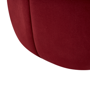 Pouf Rosso scuro Velluto Pouf Poggiapiedi Rotondo Glam