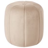 Pouf Beige Velluto Pouf Poggiapiedi Rotondo Glam
