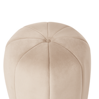 Pouf Beige Velluto Pouf Poggiapiedi Rotondo Glam