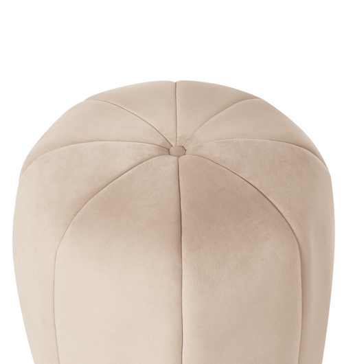 Pouf Beige Velluto Pouf Poggiapiedi Rotondo Glam