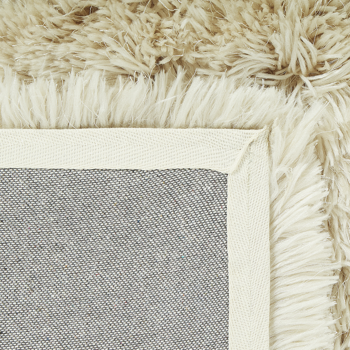 Tappeto Shaggy Tappeto a pelo lungo Solid Beige Poliestere Rettangolare 200 x 300 cm