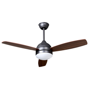 Ventilatore da soffitto con luce LED Marrone scuro Materiale sintetico Telecomando Timer
