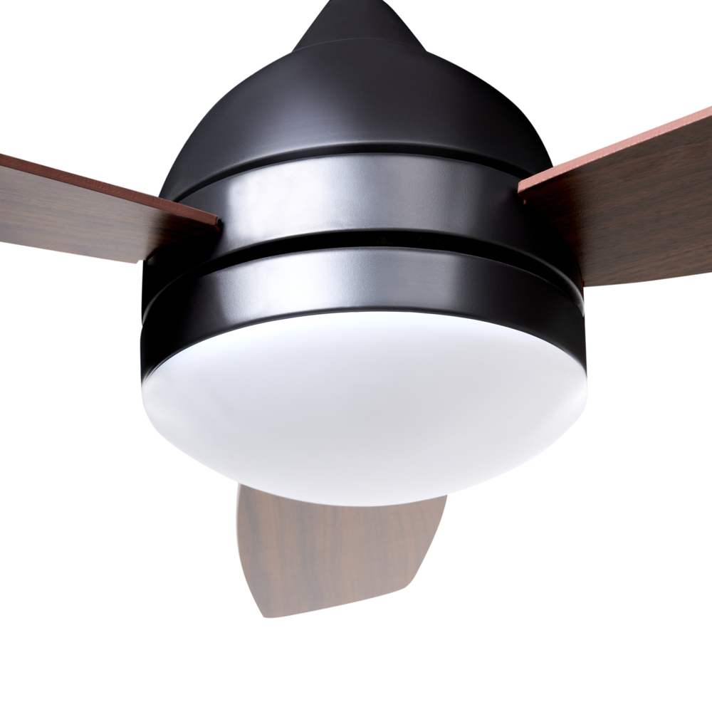 Ventilatore da soffitto con luce LED Marrone scuro Materiale sintetico Telecomando Timer