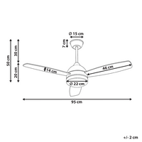 Ventilatore da soffitto con luce LED Marrone scuro Materiale sintetico Telecomando Timer
