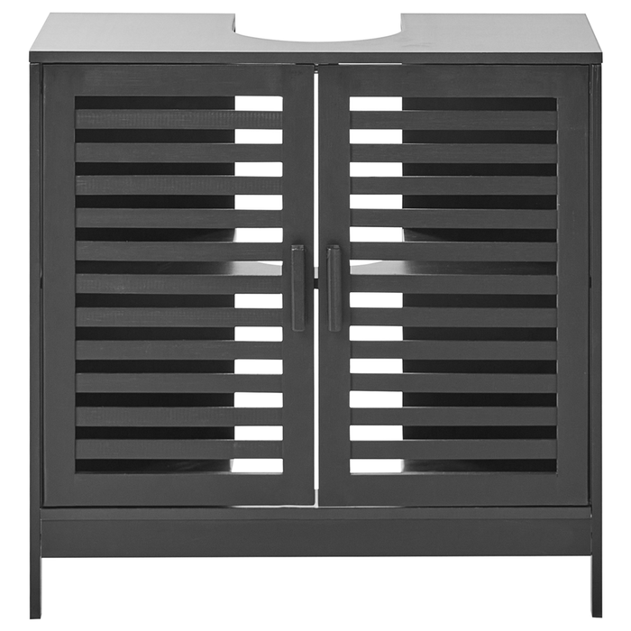 Armadietto per lavabo in bambù nero per la conservazione del bagno Minimalista