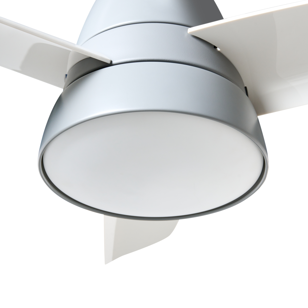 Ventilatore da soffitto con luce Grigio Sintetico Telecomando Moderno Scandinavo Soggiorno