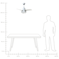 Ventilatore da soffitto con luce Grigio Sintetico Telecomando Moderno Scandinavo Soggiorno