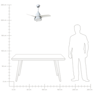 Ventilatore da soffitto con luce Grigio Sintetico Telecomando Moderno Scandinavo Soggiorno