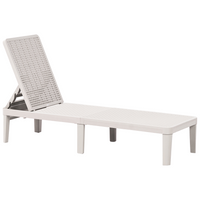 Sdraio da giardino grigio chiaro Materiale sintetico Reclinabile Moderno Schienale regolabile Resistente alla ruggine Senza braccioli