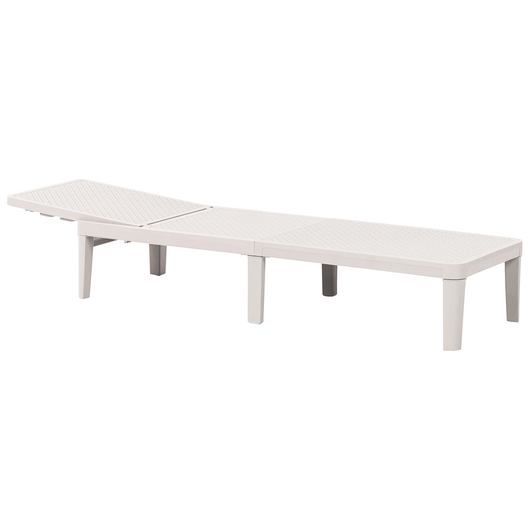 Sdraio da giardino grigio chiaro Materiale sintetico Reclinabile Moderno Schienale regolabile Resistente alla ruggine Senza braccioli