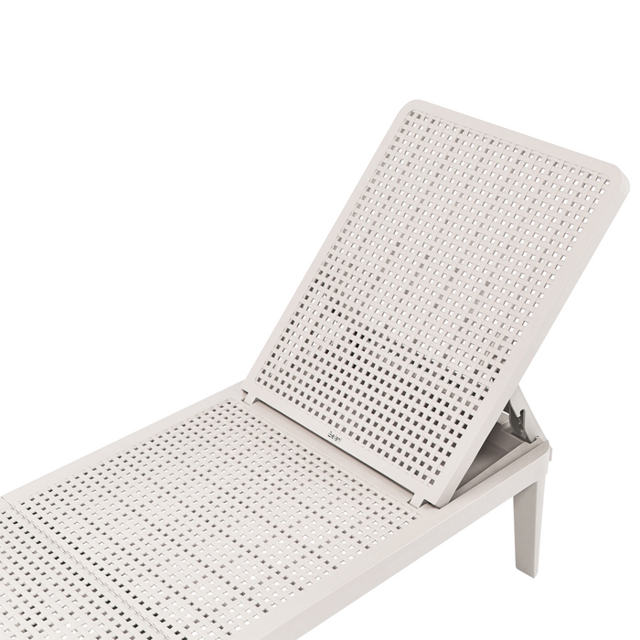 Sdraio da giardino grigio chiaro Materiale sintetico Reclinabile Moderno Schienale regolabile Resistente alla ruggine Senza braccioli