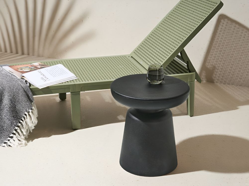 Tavolino Accent Materiale sintetico nero ø 31 cm Per interni ed esterni Resistente alla ruggine e all'acqua