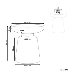 Tavolino Accent Materiale sintetico oro ø 31 cm Per interni ed esterni Resistente alla ruggine e all'acqua