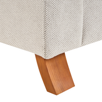 Divano con 6 cuscini Rivestimento in velluto bianco sporco Gambe in legno chiaro 3 posti