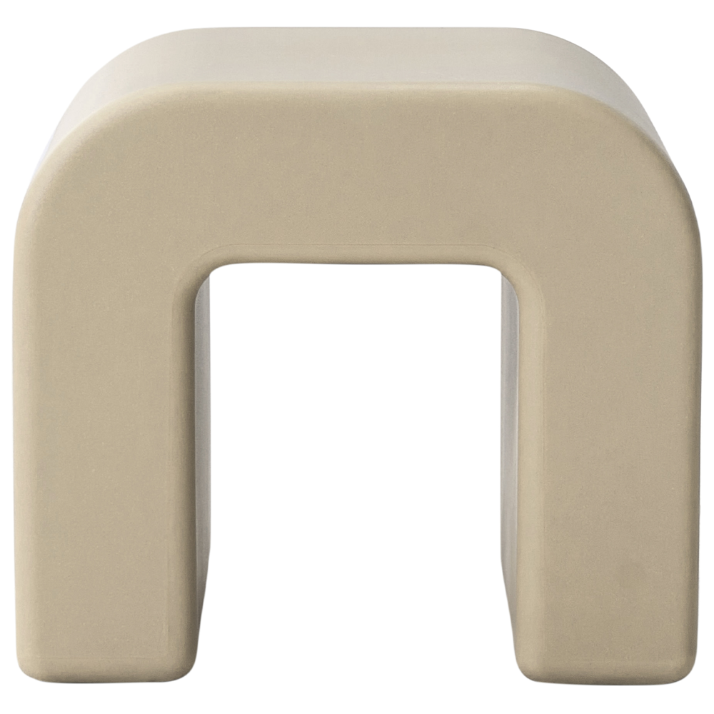 Set di 2 tavolini laterali beige sabbia Sgabelli in materiale sintetico Multifunzionali Soggiorno Patio Resistenti alla ruggine e all\'acqua