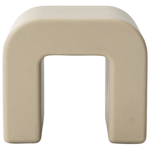 Set di 2 tavolini laterali beige sabbia Sgabelli in materiale sintetico Multifunzionali Soggiorno Patio Resistenti alla ruggine e all\'acqua