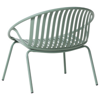 Set di 2 sedie da giardino con poggiapiedi Sedili in plastica verde Gambe in acciaio Resistenti ai raggi UV Stile retrò