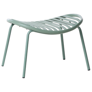 Set di 2 sedie da giardino con poggiapiedi Sedili in plastica verde Gambe in acciaio Resistenti ai raggi UV Stile retrò