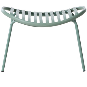 Set di 2 sedie da giardino con poggiapiedi Sedili in plastica verde Gambe in acciaio Resistenti ai raggi UV Stile retrò