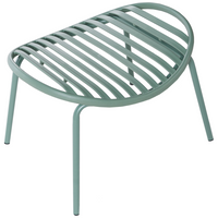 Set di 2 sedie da giardino con poggiapiedi Sedili in plastica verde Gambe in acciaio Resistenti ai raggi UV Stile retrò