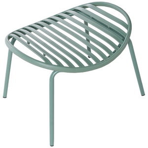 Set di 2 sedie da giardino con poggiapiedi Sedili in plastica verde Gambe in acciaio Resistenti ai raggi UV Stile retrò