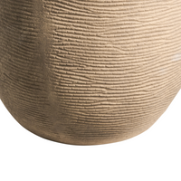 Vaso da fiori per esterni e interni Fioriera rotonda in fibra di argilla 47 x 47 x 40 cm Alta Verniciata beige Lixouri