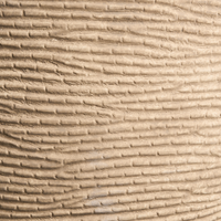 Vaso da fiori per esterni e interni Fioriera rotonda in fibra di argilla 47 x 47 x 40 cm Alta Verniciata beige Lixouri