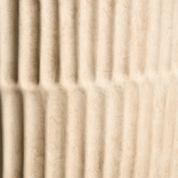 Vaso da fiori beige chiaro in fibra di argilla verniciata per interni ed esterni rotondo 36 x 36 x 50 cm alto design moderno soggiorno giardino