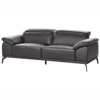 Set soggiorno Divano a 3 posti in ecopelle nera Divanetto Poltrona Push-Back Poggiatesta regolabile manualmente Gambe in metallo Soggiorno moderno