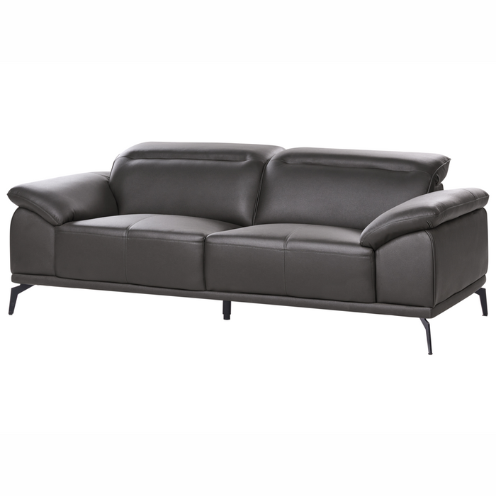 Set soggiorno Divano a 3 posti in ecopelle nera Divanetto Poltrona Push-Back Poggiatesta regolabile manualmente Gambe in metallo Soggiorno moderno