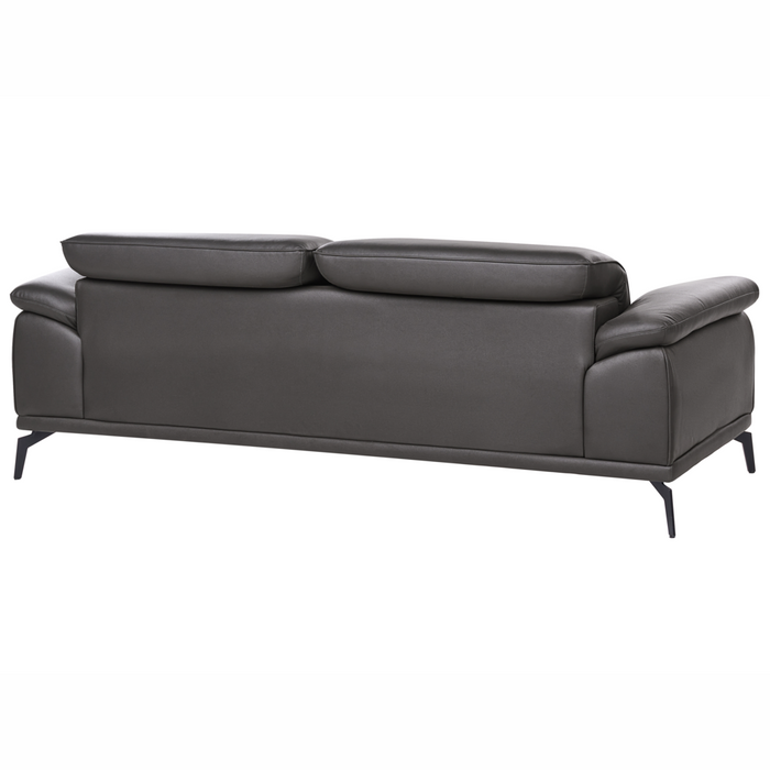 Set soggiorno Divano a 3 posti in ecopelle nera Divanetto Poltrona Push-Back Poggiatesta regolabile manualmente Gambe in metallo Soggiorno moderno