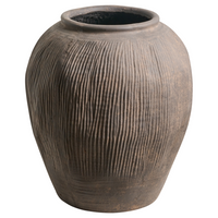 Vaso da fiori marrone in fibra di argilla dipinta per interni ed esterni Forma rotonda Design moderno Soggiorno