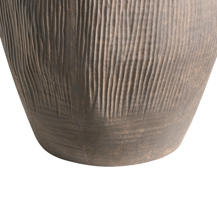 Vaso da fiori marrone in fibra di argilla dipinta per interni ed esterni Forma rotonda Design moderno Soggiorno