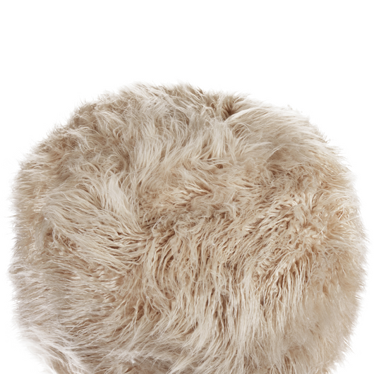 Pouf in pelliccia sintetica tortora 70 x 70 x 45 cm Imbottitura in perle di EPS Tessuto a fantasia a quadrati Poggiapiedi moderno in stile boho