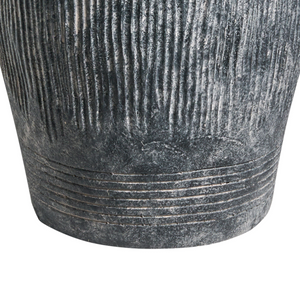 Vaso da fiori grigio in fibra di argilla dipinta per interni ed esterni Forma rotonda Design moderno Soggiorno