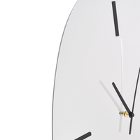 Orologio da parete in vetro argento e nero 54 x 45 cm Design minimalista Superficie a specchio Forma irregolare