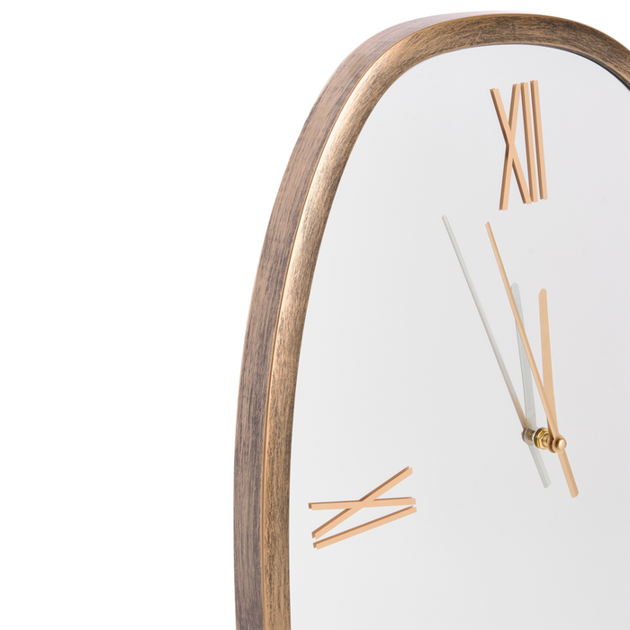 Orologio da parete marrone scuro e vetro argentato 53 x 45 cm Design minimalista Superficie a specchio Forma irregolare