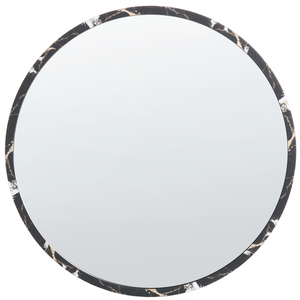 Specchio da parete in vetro nero e materiale sintetico ø 69 cm Specchio da appendere in stile moderno