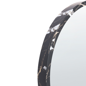 Specchio da parete in vetro nero e materiale sintetico ø 69 cm Specchio da appendere in stile moderno