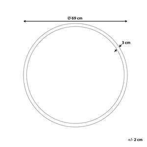 Specchio da parete in vetro nero e materiale sintetico ø 69 cm Specchio da appendere in stile moderno
