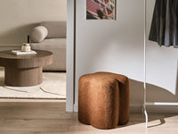 Pouf marrone dorato bouclé a forma di trifoglio Accessorio Soggiorno Camera da letto Accogliente