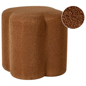 Pouf marrone dorato bouclé a forma di trifoglio Accessorio Soggiorno Camera da letto Accogliente