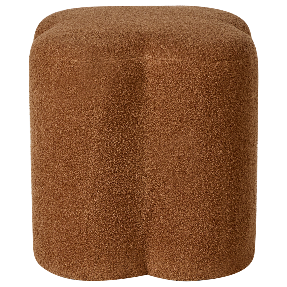Pouf marrone dorato bouclé a forma di trifoglio Accessorio Soggiorno Camera da letto Accogliente