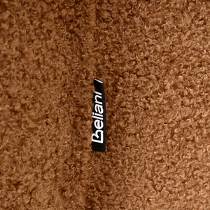 Pouf marrone dorato bouclé a forma di trifoglio Accessorio Soggiorno Camera da letto Accogliente