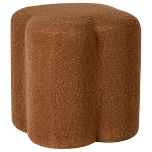 Pouf marrone dorato bouclé a forma di trifoglio Accessorio Soggiorno Camera da letto Accogliente